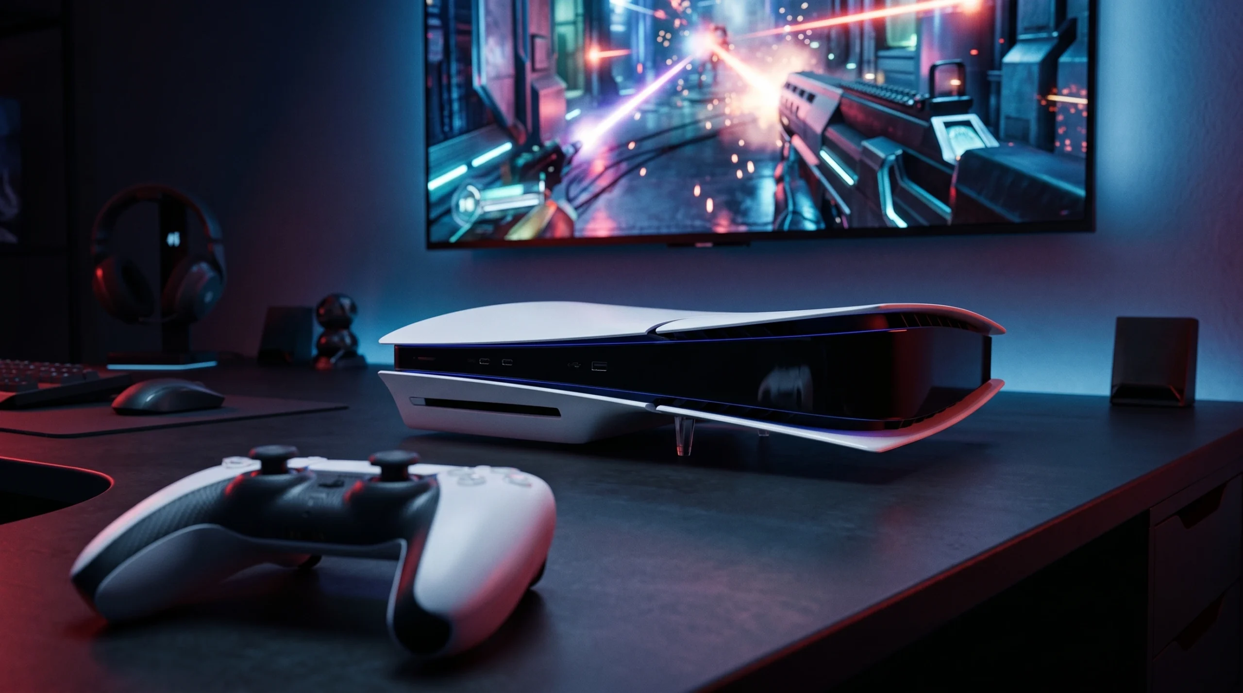 PS5 Pro gaming console on a modern setup as interest in Sony's premium console rises